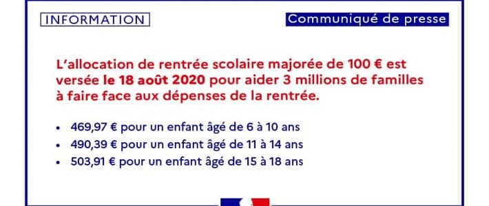 Politique familiale : l’allocation de rentrée scolaire revalorisée de 100€ par enfant