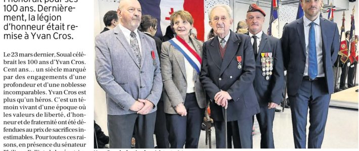 Remise de la légion d’honneur à un membre de la résistance